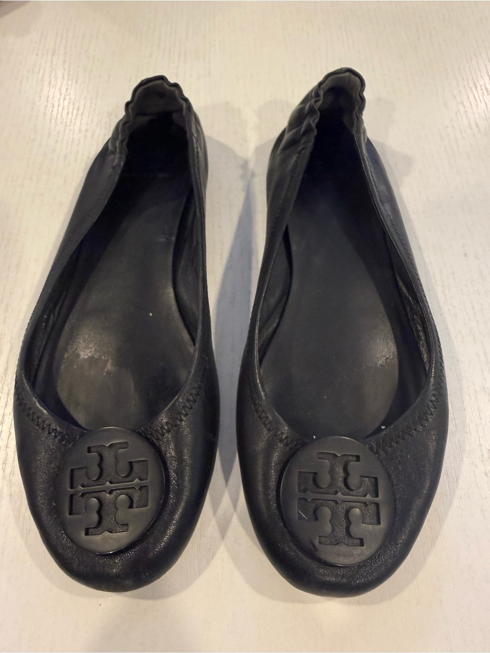 Tory Burch Black Minnie Leather Ballet Flats - Picture 5 of 5